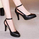 Niulatu Pointed Toe Crystal Platform Pumps Women 2025 Soft Leather Strap Ankle Thin High Heels Wedding Shoes Bride White Red DJSE