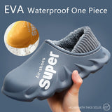 Niulatu Waterproof Non-Slip Home Slippers Men Cotton Shoe EVA Slippers Winter Warm Indoor Ladies Soft Couples Platform Shoes Zapatos DJSE