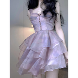 Niulatu Ball Gown Straps Lilac Short Cocktail Dresses Birthday Outfits SD581