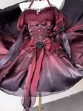 Niulatu High Low Halter Burgundy Organza Party Dresses Birthday Outfits SD448