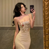 Sexy Mermaid Spaghetti Straps White Floral 18th Birthday Dress Long Party Birthday Outfits For Women HZ1214