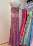 Niulatu Spaghetti Straps Tulle Mermaid Prom Evening Dress HZ1007