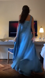 Niulatu Blue Prom Dress Chic Blue Evening Dress HZ1007