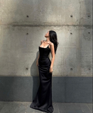 Niulatu Black Sheath Prom Dress Black Evening Gown HZ1007