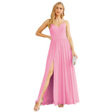 Niulatu Strap Bridesmaid Dresses for Women Chiffon Long Formal Party Prom HZ1007