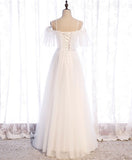 Niulatu white sweetheart long prom dress white formal dress HZ1110
