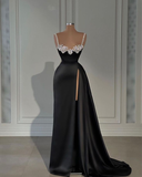Niulatu Black Straps Sweetheart Sheath Evening Dress HZ1007