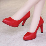 Niulatu 32-43 Formal Court Stilettos High Heels Shoes Women 2025 Shallow Soft Leather Platform Pumps for Wedding Model Party DJSE