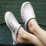 Niulatu Men Loafers Slip On Casual Walking Shoes Designer Men Half Slippers Comfortable Soft Slippers Size DJSE
