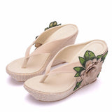 Niulatu High Heel Slippers Woman Slippers Lady Home Slippers Casual Beach Flip Flops Thick Bottom Sandals Women Shoes DJSE