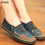 Niulatu Women Flats Shoes Autumn Retro Female Sneakers Old Beijing Cloth Shoes Mujer Slip-On Breathable Lazy Mom Shoes Zapatillas Mujer DJSE
