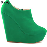Niulatu Winter Boots For Women Wedges Platform Flock Women's Ankle Fashion Short Boot Shoes Woman DJSE