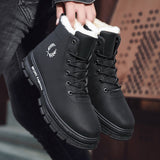 Niulatu Men's Winter Warm and Velvet Thick Bottom Snow Boots 2025 New High Gang Men's Leisure Comfortable and Safe Sports Cotton Shoes DJSE