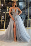 Niulatu Tulle Prom Dress Sleeveless Slit With HZ1007