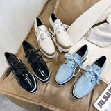 Niulatu Spring New Women Flat Platform Shoes Slip On Moccains Ladies Casual Shoes Woman Thick Sole Brogue Creepers Sneakers DJSE