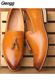 Niulatu Men Slip on Dress Office Wedding Shoes Men Pointed Toe Dress Leather Shoes Luxury Italian Style Formal Party Shoes hj65 DJSE