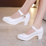 Niulatu Black White Elegant Middle Heel Ladies Wedding Bride High Heels Shoes Women Pumps Small Plus Size 33 43 Tacones Mujer DJSE