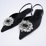 Niulatu Women's Pumps Fashion Pointed Slingback Female Stiletto Elegant Colorful Shallow Mouth Ladies Prom Shoes DJSE