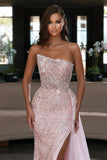 Niulatu Pink Mermaid Evening Dress With Beadings HZ1007