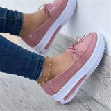 Niulatu New Thick-soled Women's Sports Shoes Fashion Casual Comfortable Slip-on Flat Shoes Women's Heightening Vulcanized Shoes DJSE