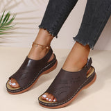 Niulatu Summer Women Platform Rome Sandals PU Leather Wedges Beach Sandalias Woman Open Toe Solid Casual Shoes Plus Size 43 DJSE