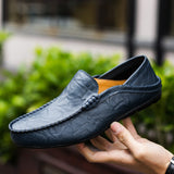 Niulatu Mens Shoes Casual Luxury Brand Summer Men Loafers Genuine Leather Moccasins Light Breathable Slip on Boat Shoes JKPUDUN DJSE