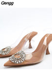 Niulatu Summer Bow High Heels For Women Fashion Pointed Toe Heeled Slingback Pumps Female Elegant Wedding Stiletto Shoes DJSE