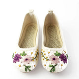 Niulatu Women's Flats Flower Slip on Cotton Fabric Linen Comfortable Old Peking Ballerina 2025 Shoes Sapato Feminino DJSE