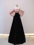 Niulatu Off The Shoulder Velvet Satin Long Prom Dress Evening Dress HZ1007