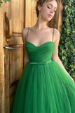 Niulatu Tulle Spaghetti-Straps Emerald Prom HZ1007