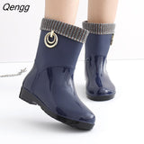 Niulatu Women Short Tube Rain Shoes Adult Water Boots Anti-skid Water Shoes Jelly Rubber Shoes Rain Boots rtg5 DJSE