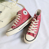 Niulatu Women&Men Fashion Vulcanize Shoes Woman Sneakers New Rainbow Retro Canvas Shoes Flat Fashion Comfortable High Shoes Women DJSE