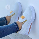 Niulatu Women's Fashion Sneakers Breathable Comfortable Platform Shoes Women's Flat Casual Shoes Outdoor Non-Slip Walking Shoes DJSE