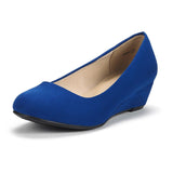 Niulatu Women's Debbie Mid Wedge Heel Pump Shoes Wedges Pumps Office Lady Solid Shoes for Daily Women Height Increasing DJSE