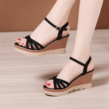 Niulatu 32-43 Elegant Platform Wedges Shoes for Women Summer 2025 Office Beach Mom High Heels Sandals Soft Leather Shoe DJSE