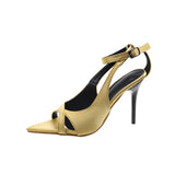 Niulatu Women Sandals Satin Hollow High Heels Stiletto Fashion Sandles Women Heels Ladies Shoes Women's Sandals DJSE