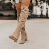 Niulatu Women High Boots 2025 Fashion Side Zipper Riding Boots Women High Heel Shoes Women Size 43 Over The Knee Boots Botas De Mujer DJSE