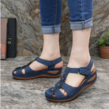 Niulatu Women Shoes Summer Women's Large Non Slip Lightweight Round Head Super Comfortable Slope Heel Comfortable Outdoor Sandals Women DJSE