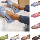 Niulatu Women's Flat Shoes Wedge Sandals New Hollow Breathable Summer Casual Shoes for Woman Retro Plus Size Comfortable Walking Shoes DJSE