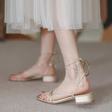 Niulatu Women Shoes Sandals for Summer Lace-up Korean Fairy Platform Designer Flat Heel Rome Beach Slipper Luxury Slides DJSE