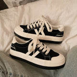 Niulatu Women Summer Shoes 2025 Casual Black Patchwork Canvas Sneakers Spring Students Outdoor Daily Wear Female Espadrilles DJSE