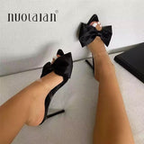 Niulatu Women Sandals Mule high heels Slippers Sandals flip flops Pointed toe Strappy Ladies Slides Dress Party shoes DJSE