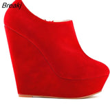 Niulatu Winter Boots For Women Wedges Platform Flock Women's Ankle Fashion Short Boot Shoes Woman DJSE