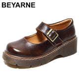 Niulatu literary Retro Women's Shoes Thick Bottom Mori Girl Japanese Mary Jane Single Shoes College Style DJSE