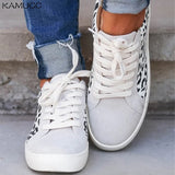 Niulatu Women Spring Canvas Shoes New Light Slip on Flat Ladies Casual Shoes Woman Loafers White Sneakers Leopard Flats Plus Size DJSE