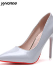 Niulatu Women Pumps Patent Leather High Heels Shoes Women Black Classic Pumps Women Bridal Shoes Female Heels Stiletto Plus Size 42 43 DJSE
