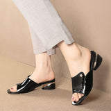 Niulatu Red Sexy Pu Soft Leather Female Flipflop Slippers Summer Fashion Heels Slides Shoes For Girls Comfortable Sandals Woman DJSE