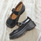 Niulatu literary Retro Women's Shoes Thick Bottom Mori Girl Japanese Mary Jane Single Shoes College Style DJSE