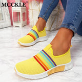 Niulatu Autumn Sock Knitted Women Sneakers Air Mesh Soft Female Vulcanized Shoes Casual Slip on Ladies Flat Candy Color Shoes New DJSE