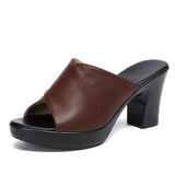 Niulatu Fashion Women Sandals Comfortable Genuine Leather Thick Heels Women's Casual Shoes Summer Platform Sandal Plus Size 42 DJSE